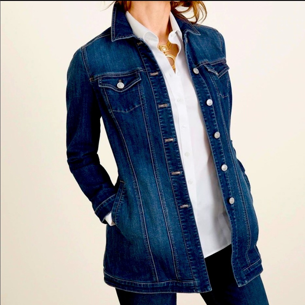NWT! Chicos Elongated Denim Jacket
